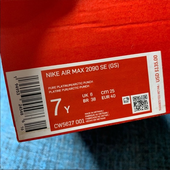 Nike Air max 2090 SE GS Sneakers Pure Platinum Arctic Punch - Picture 8 of 9